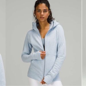 Lululemon Scuba Hoodie *Light Cotton Fleece Size 4 Blue Linen Rare color